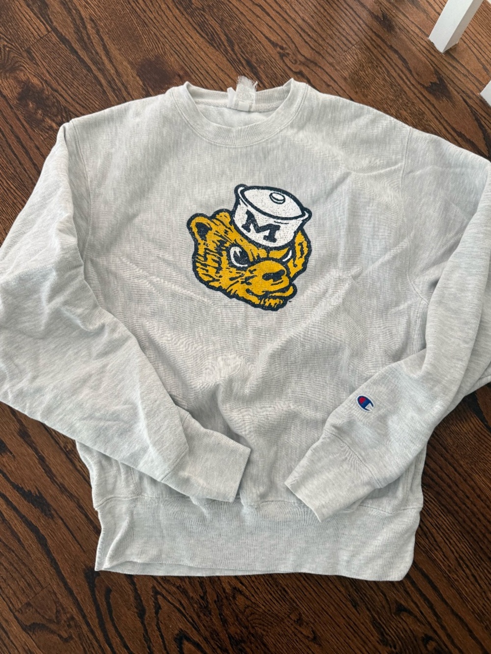 Champion Men's  University of Michigan Wolverine Sailor Hat Sweatshirt M
